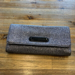 Juicy Couture silver glitter Y2K convertible clutch wallet‎ bag with strap